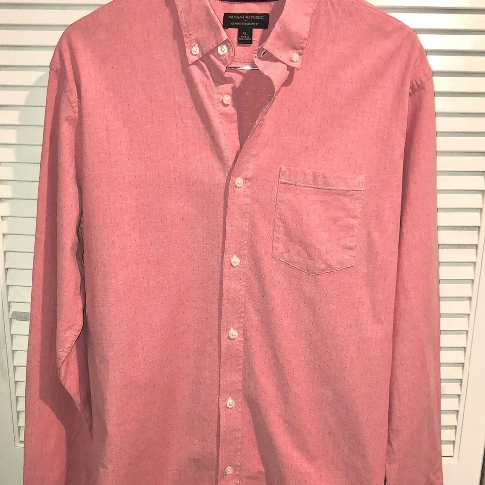 Banana Republic Pink Oxford Standard Shirt XL